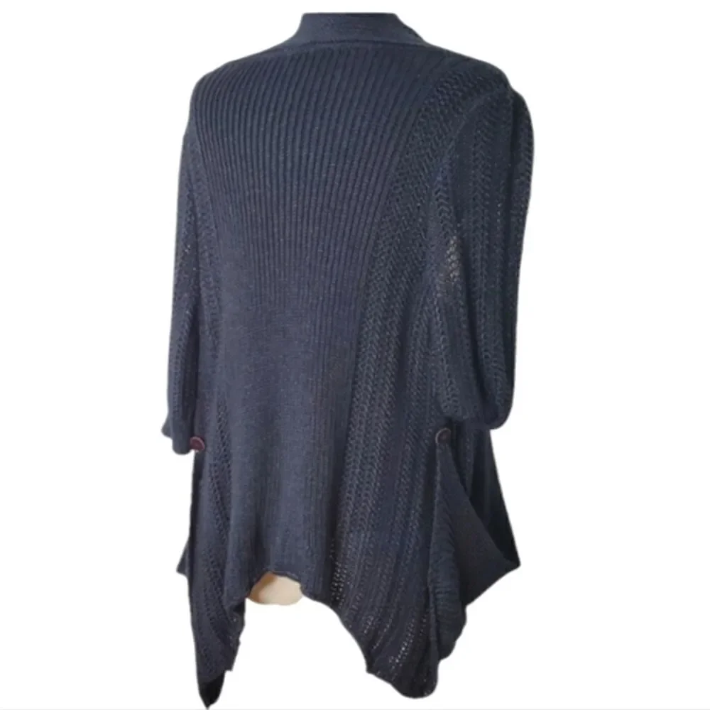 Moth By Anthropology Rib Knit Sweater Cardigan Black Large